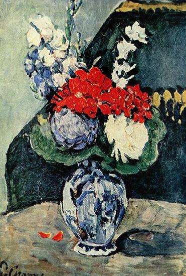 Paul Cezanne Stilleben, Delfter Vase mit Blumen oil painting picture